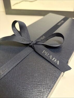 Prada Accessory Empty Box With Tissue Paper and Ribbon